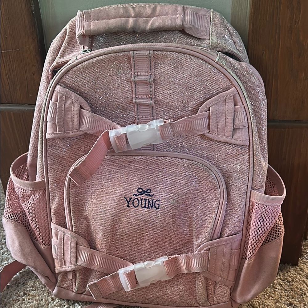 GUC Pottery Barn Kids Rose Gold/Pink Girls Backpack - Picture 7 of 8
